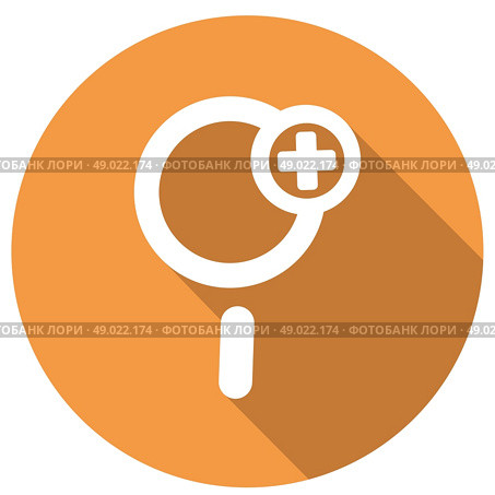 Magnify icon Icon with a long shadow. Стоковая иллюстрация, агентство Ingram Publishing / Фотобанк Лори