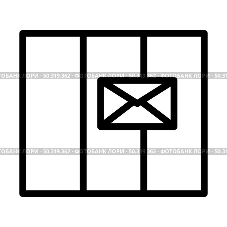 Mailing Icon. Editable Bold Outline Design. Vector Illustration. Стоковая иллюстрация, агентство Ingram Publishing / Фотобанк Лори