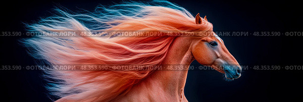 Majestic Auburn Stallion: Power and Grace Unleashed. Стоковое AI-изображение, AI-художник Данила Большаков / Фотобанк Лори