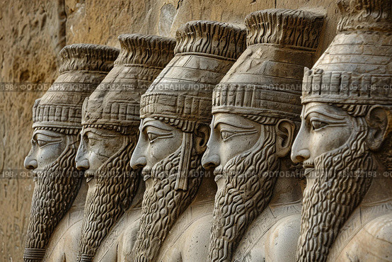 Majestic Old wall painted with Assyrian queens. Generate ai. Стоковое AI-изображение, AI-художник Иван Рябоконь / Фотобанк Лори