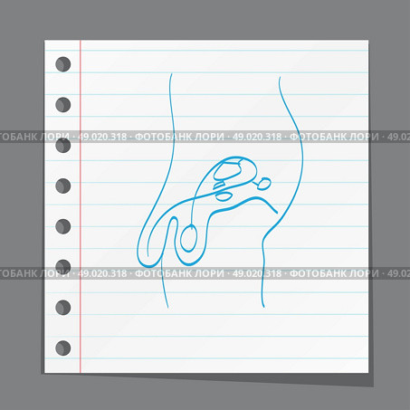 Male reproductive system sketch. Стоковая иллюстрация, агентство Ingram Publishing / Фотобанк Лори