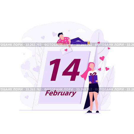 Man and girl Valentines day event. Стоковая иллюстрация, иллюстратор Альдана Прокофьева / Фотобанк Лори