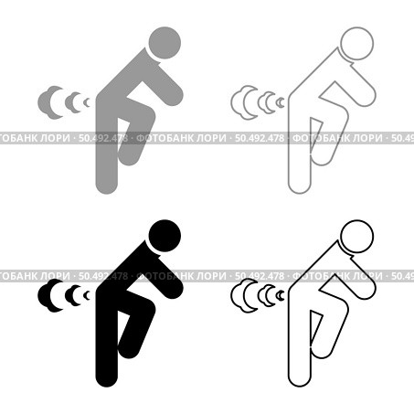 Man farts break wind farting bloating gas cloud stench bad smell flatulency set icon grey black color vector illustration image simple solid fill outline contour line thin flat style. Man farts break wind farting bloating gas cloud stench bad smell flatulency set icon grey black color vector illustration image solid fill outline contour line thin flat style. Стоковая иллюстрация, агентство Ingram Publishing / Фотобанк Лори