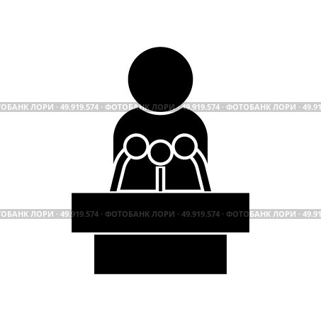 Man speaking from the rostrum icon . Стоковая иллюстрация, агентство Ingram Publishing / Фотобанк Лори