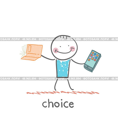 man throws the book and looking at mobile. Стоковая иллюстрация, агентство Ingram Publishing / Фотобанк Лори