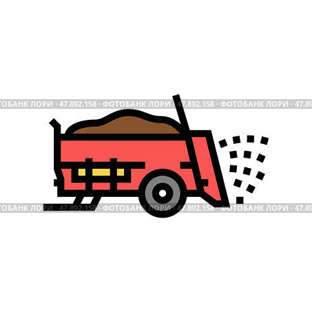 manure spreader farm machine color icon vector illustration. Стоковая иллюстрация, иллюстратор Vectorwin / Фотобанк Лори