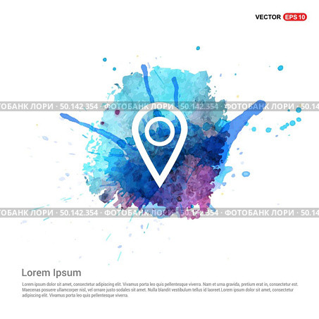 Map pin icon - Watercolor Background. Стоковая иллюстрация, агентство Ingram Publishing / Фотобанк Лори