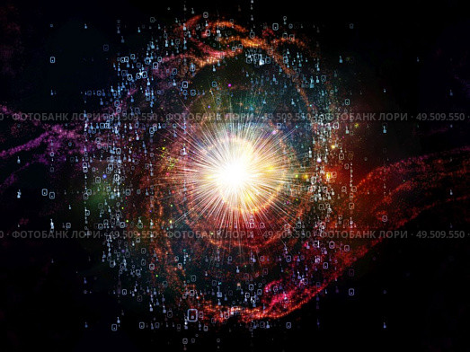 Math Universe series. Design composed of digits and elements of space as a metaphor on the subject of mathematics, science, education and modern technology. Стоковое фото, агентство Ingram Publishing / Фотобанк Лори