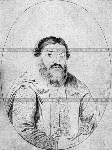 Матвеев Артамон Сергеевич. Гравюра Скотникова. Стоковая иллюстрация, иллюстратор Мария Кылосова / Фотобанк Лори