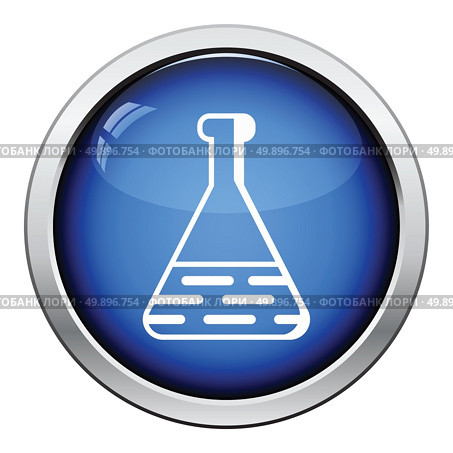 Medical flask icon. Glossy button design. Vector illustration. Стоковая иллюстрация, агентство Ingram Publishing / Фотобанк Лори