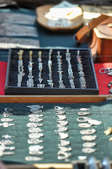 Medieval-style jewelry with Slavic and Scandinavian symbols. Стоковое фото, фотограф Анна Кривицкая / Фотобанк Лори