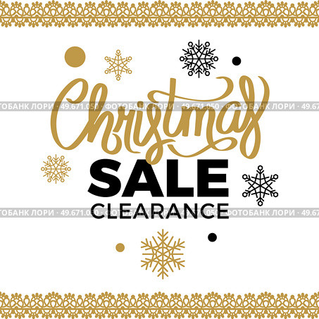 Merry Christmas sale. Celebration of winter holidays, greeting with seasonal events. Final Christmas sale. Purchase online with clearance price on winter holiday. Present for traditional exchanging. Merry Christmas sale. Final Christmas sale. Стоковая иллюстрация, агентство Ingram Publishing / Фотобанк Лори