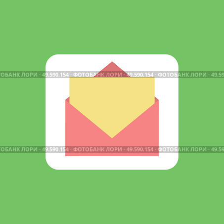 Message paper with info in envelope vector, card correspondence isolated icon. Business chatting, document with letter, mail postal delivery of data. Message Paper with Info in Envelope Card Icon. Стоковая иллюстрация, агентство Ingram Publishing / Фотобанк Лори
