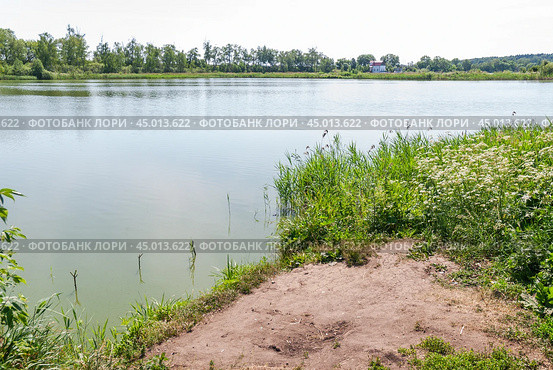 Место для рыбалки на берегу реки Сестры (2019 год). Редакционное фото, фотограф Алёшина Оксана / Фотобанк Лори