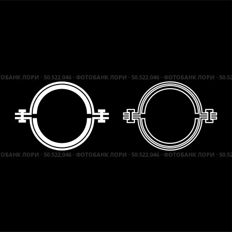 Metal clamp with rubber band hose set icon white color vector illustration image simple solid fill outline contour line thin flat style. Metal clamp with rubber band hose set icon white color vector illustration image solid fill outline contour line thin flat style. Стоковая иллюстрация, агентство Ingram Publishing / Фотобанк Лори