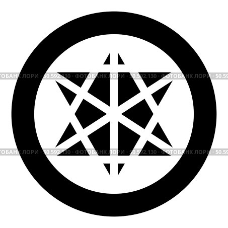 Metatron cube Sacred geometry icon in circle round black color vector illustration image solid outline style simple. Metatron cube Sacred geometry icon in circle round black color vector illustration image solid outline style. Стоковая иллюстрация, агентство Ingram Publishing / Фотобанк Лори