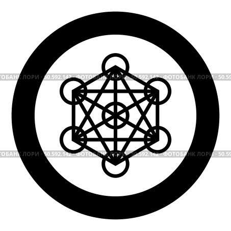 Metatron cube Sacred geometry icon in circle round black color vector illustration image solid outline style simple. Metatron cube Sacred geometry icon in circle round black color vector illustration image solid outline style. Стоковая иллюстрация, агентство Ingram Publishing / Фотобанк Лори