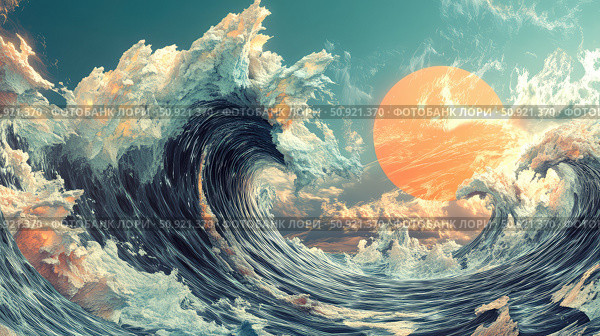 metaverse collapsing digital wave ai generated. Стоковое AI-изображение, AI-художник Vectorwin / Фотобанк Лори