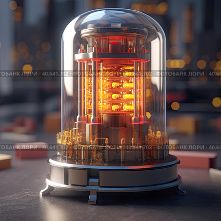 Micro Nuclear Reactor. Стоковое AI-изображение, AI-художник Кирилл Черезов / Фотобанк Лори