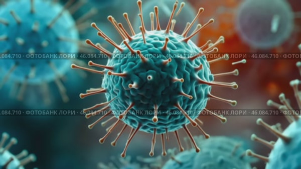 Microscope virus or bacteria close up. Стоковое AI-видео, аниматор Ирина Старикова / Фотобанк Лори
