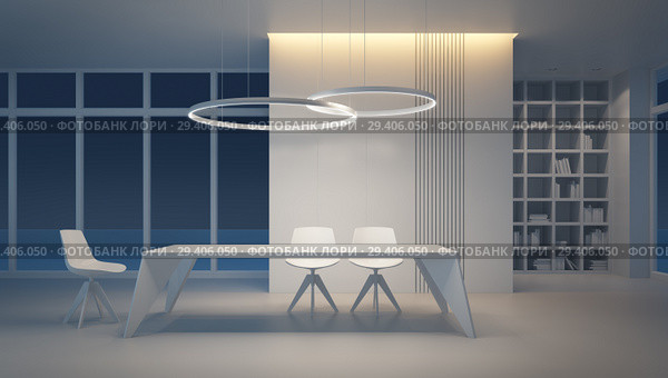 minimalism style interior of dining room. Стоковая иллюстрация, иллюстратор Дмитрий Кутлаев / Фотобанк Лори