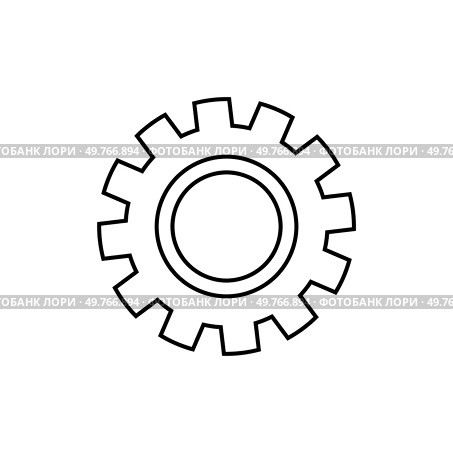 Minimalist outline gear icon. Represents settings, customization, technical adjustments, mechanical themes, user interface design, digital tools, and system configuration concepts in technology.. Outline gear icon with minimalist design. Represents settings, customization, technical adjustments in tech. Стоковая иллюстрация, агентство Ingram Publishing / Фотобанк Лори
