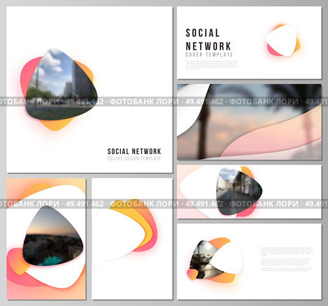 Minimalistic abstract vector illustration of the editable layouts of modern social network mockups in popular formats. Yellow color gradient abstract dynamic shapes, colorful geometric template design.. Minimalistic abstract vector illustration of the editable layouts of modern social network mockups in popular formats. Yellow color gradient abstract dynamic shapes, colorful geometric template design. Стоковая иллюстрация, агентство Ingram Publishing / Фотобанк Лори