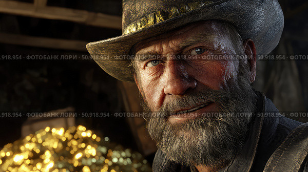 mining gold miner ai generated. Стоковое AI-изображение, AI-художник Vectorwin / Фотобанк Лори