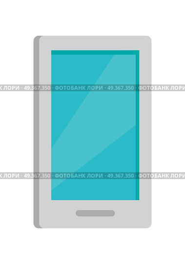 Mobile Phone Icon Isolated on White.. Mobile phone icon isolated on white. Cellphone communicator. Communication device. For mobile appliances, web design, buttons. Telephone or smartphone symbol. Flat style design. Vector illustration. Стоковая иллюстрация, агентство Ingram Publishing / Фотобанк Лори