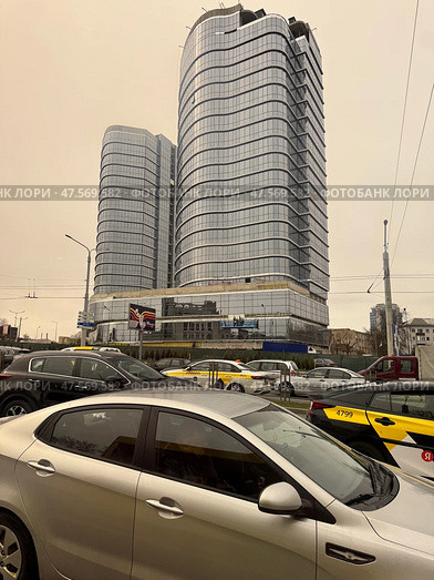 Modern buildings on Dzerzhinsky Avenue. Редакционное фото, фотограф Vadzim Yakubovich / Фотобанк Лори