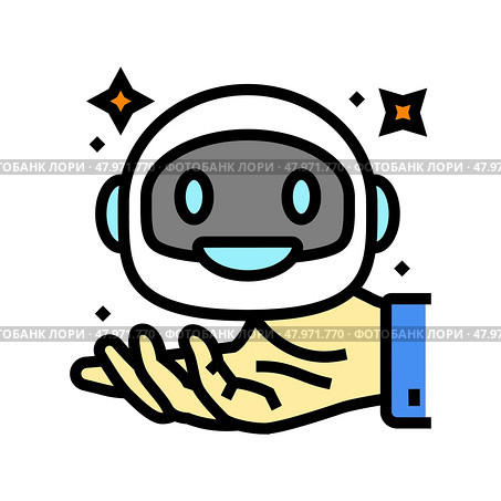 modern chat bot color icon vector illustration. Стоковая иллюстрация, иллюстратор Vectorwin / Фотобанк Лори