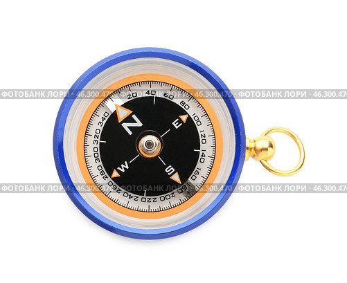 Modern compass on white background. Стоковое фото, фотограф Pixel_shot / Фотобанк Лори