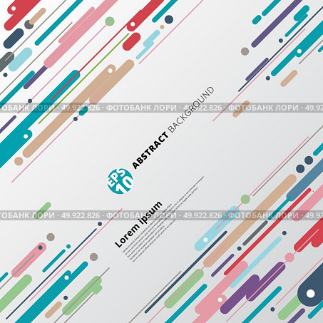 Modern style abstract with composition made of various lines diagonal rounded shapes in colorful. Vector illustration. Стоковая иллюстрация, агентство Ingram Publishing / Фотобанк Лори