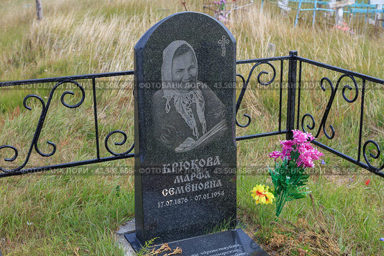 Могила Крюковой Марфы Семеновны в поселке Зимняя Золотица Архангельской области (2021 год). Стоковое фото, фотограф Николай Гернет / Фотобанк Лори
