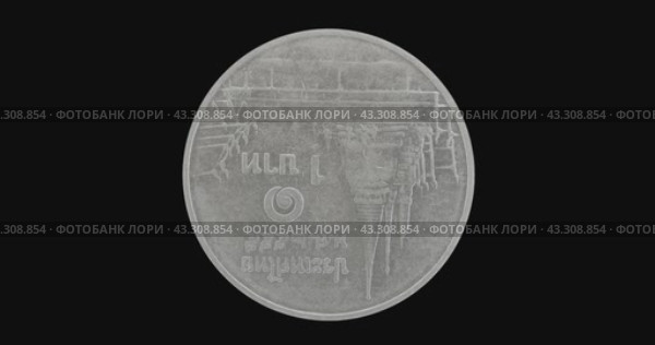 Монета Таиланда 1 бат 2012 года, реверс на черном фоне. Бесшовное видео в разрешение 4к. Стоковое видео, видеограф Александр Кузнецов / Фотобанк Лори