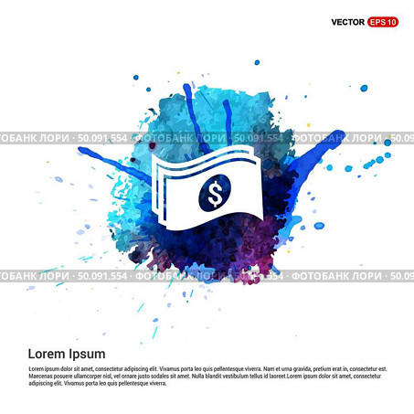 Money Icon - Watercolor Background. Стоковая иллюстрация, агентство Ingram Publishing / Фотобанк Лори
