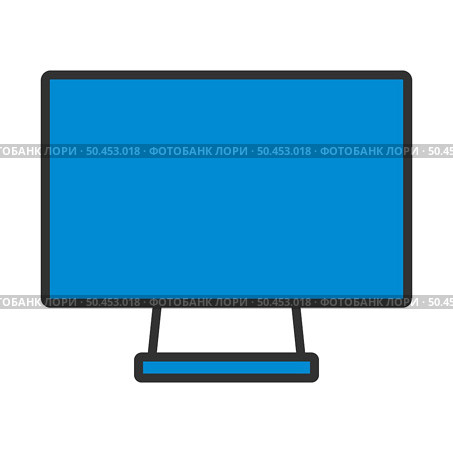 Monitor Icon. Editable Bold Outline With Color Fill Design. Vector Illustration. Стоковая иллюстрация, агентство Ingram Publishing / Фотобанк Лори