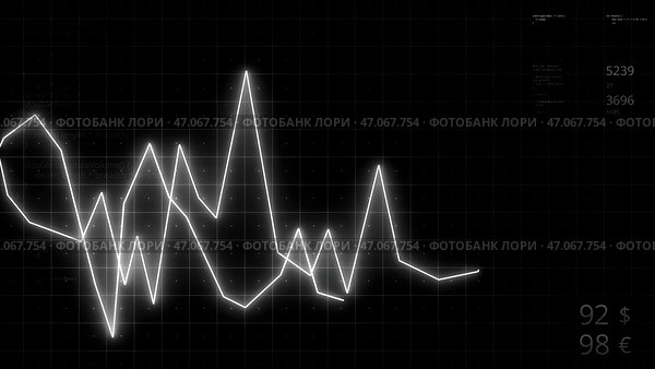 Monochrome charts showing financial crisis, economy collapse. Стоковое фото, фотограф David Kashakhi / Фотобанк Лори