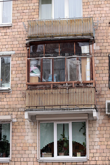 Московские балконы. Сущевская улица (2010 год). Стоковое фото, фотограф Ярослав Каминский / Фотобанк Лори