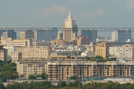 Московский городской пейзаж в летний день (2019 год) Стоковое фото, фотограф YuryKara / Фотобанк Лори