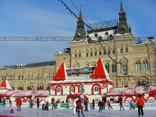 Москва, Красная площадь, ГУМ-каток (2010 год). Редакционное фото, фотограф lana1501 / Фотобанк Лори