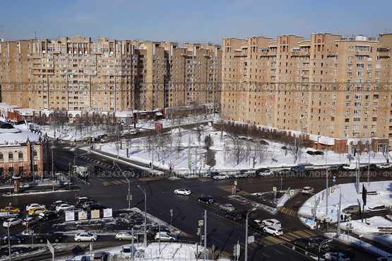Москва, вид сверху на Площадь Абельмановская Застава (2018 год). Стоковое фото, фотограф glokaya_kuzdra / Фотобанк Лори