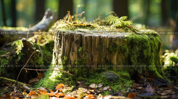 moss tree lifecycle ai generated. Стоковое AI-изображение, AI-художник Vectorwin / Фотобанк Лори