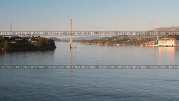 Мост Сотры (Sotra Bridge, "висячий мост"). Берген, Норвегия (2018 год). Стоковое видео, видеограф Вадим Хомяков / Фотобанк Лори