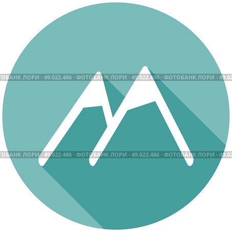 Mountain icon with a long shadow. Стоковая иллюстрация, агентство Ingram Publishing / Фотобанк Лори