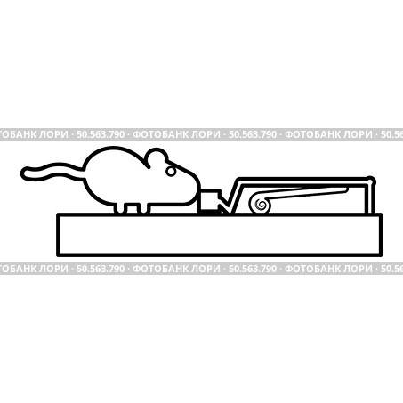 Mouse wants to eat piece of cheese from mousetrap silhouette rodent contour outline line icon black color vector illustration image thin flat style simple. Mouse wants to eat piece of cheese from mousetrap silhouette rodent contour outline line icon black color vector illustration image thin flat style. Стоковая иллюстрация, агентство Ingram Publishing / Фотобанк Лори