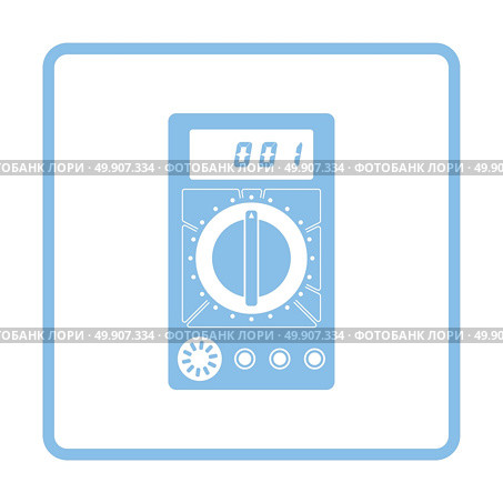 Multimeter icon. Blue frame design. Vector illustration. Стоковая иллюстрация, агентство Ingram Publishing / Фотобанк Лори