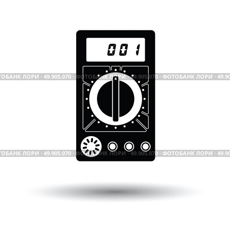 Multimeter icon. White background with shadow design. Vector illustration. Стоковая иллюстрация, агентство Ingram Publishing / Фотобанк Лори