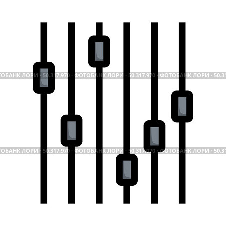 Music Equalizer Icon. Editable Bold Outline With Color Fill Design. Vector Illustration. Стоковая иллюстрация, агентство Ingram Publishing / Фотобанк Лори
