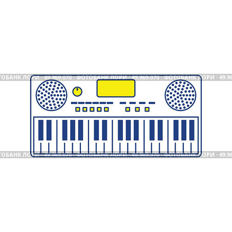 Music synthesizer icon. Thin line design. Vector illustration. Стоковое фото, агентство Ingram Publishing / Фотобанк Лори